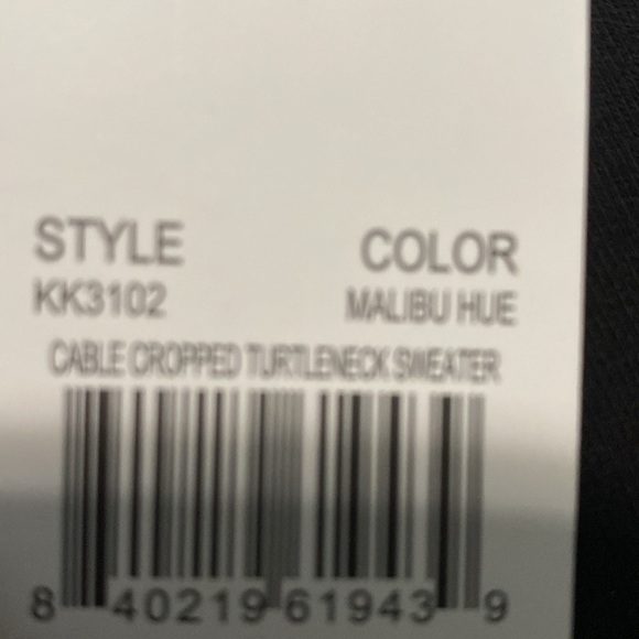 kendall & kylie cable cropped turtle neck sweater size large - Picture 8 of 9